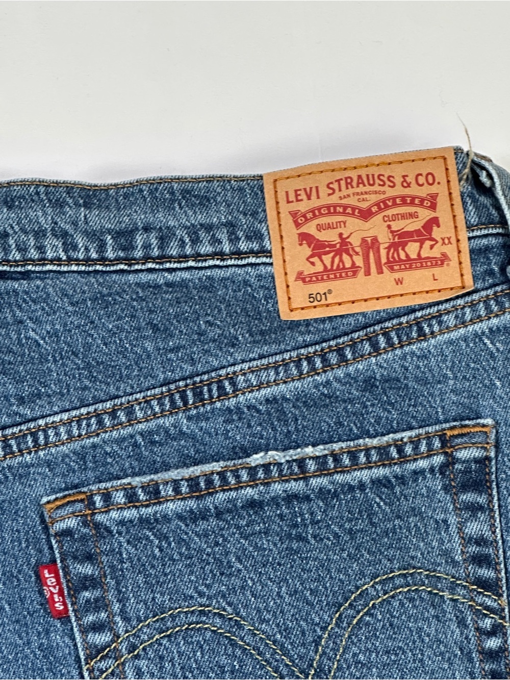 Levi’s 501 High Rise Straight Leg Denim Jeans Medium Wash Stretch W32 L30 90s - Picture 10 of 13